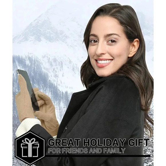 Women's Imported Winter Touchscreen Stretch Thermal Magic Warm Wool Gloves - Picture 6 of 6